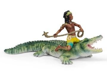 Schleich 70444 Kenjok met krokodil, Ophalen of Verzenden, Zo goed als nieuw, Wild dier, Beeldje of Figuurtje
