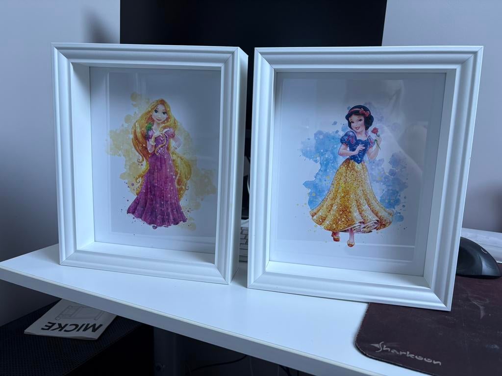 Aquarel disney posters in lijst, Ophalen of Verzenden, Zo goed als nieuw