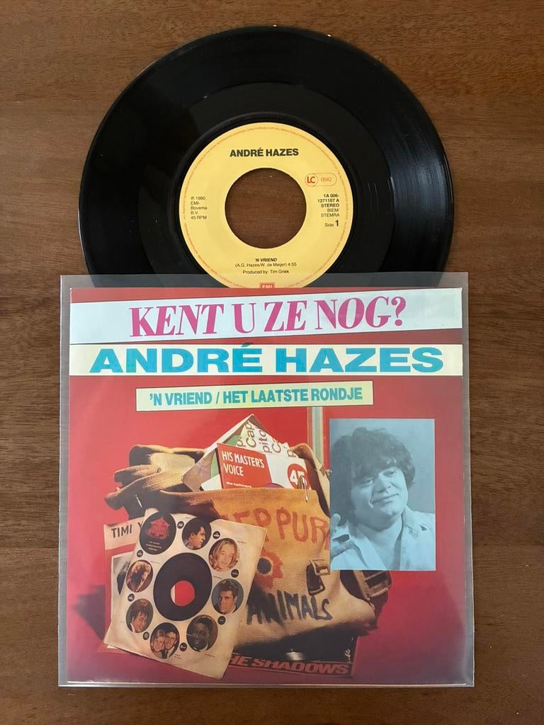 André Hazes - ‘N Vriend / Het Laatste Rondje, Cd's en Dvd's, Vinyl Singles, 7 inch, Single, Ophalen of Verzenden, Zo goed als nieuw