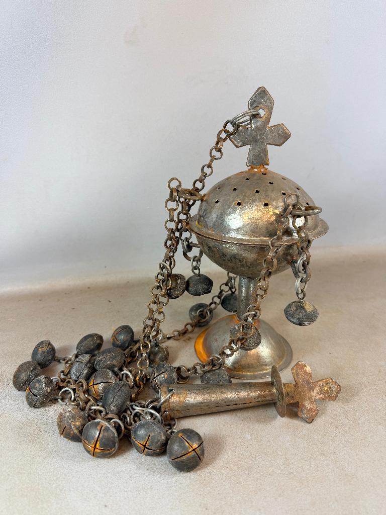 260426 Oude Afrikaans Coptic Wierrook brander Ethiopie, Antiek en Kunst, Ophalen of Verzenden