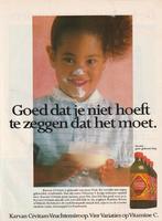 Retro reclame 1986 Karvan Cevitam limonade meisje krullen, Verzenden, Overige typen