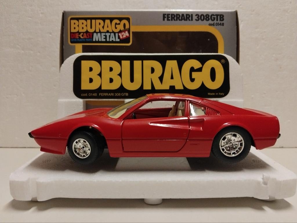 Bburago 1:24 Ferrari 308 GTB  red, Hobby en Vrije tijd, Modelauto's | 1:24, Ophalen of Verzenden, Zo goed als nieuw, Auto, Bburago