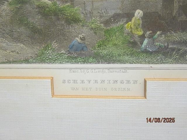 Scheveningen, Kl gravure v/a het Duin gezien ROHBOCK, Antiek en Kunst, Kunst | Etsen en Gravures, Ophalen of Verzenden, Landschap