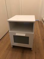 IKEA BRIMNES nachtkastje wit met lade en open vak, Ophalen, Gebruikt, Minder dan 45 cm, Minder dan 55 cm