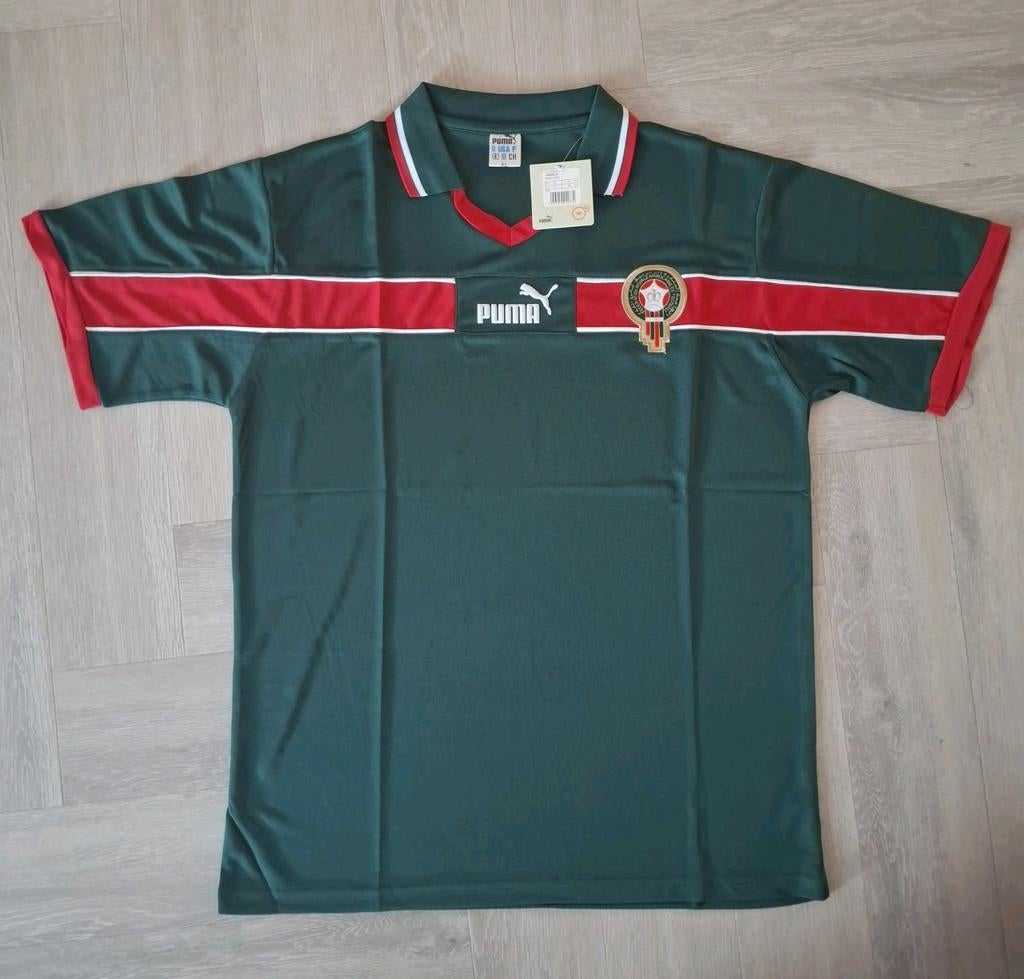Retro voetbalshirt | Marokko WK 1998 shirt, maat XL, Ophalen of Verzenden, Zo goed als nieuw, Buitenlandse clubs, Shirt