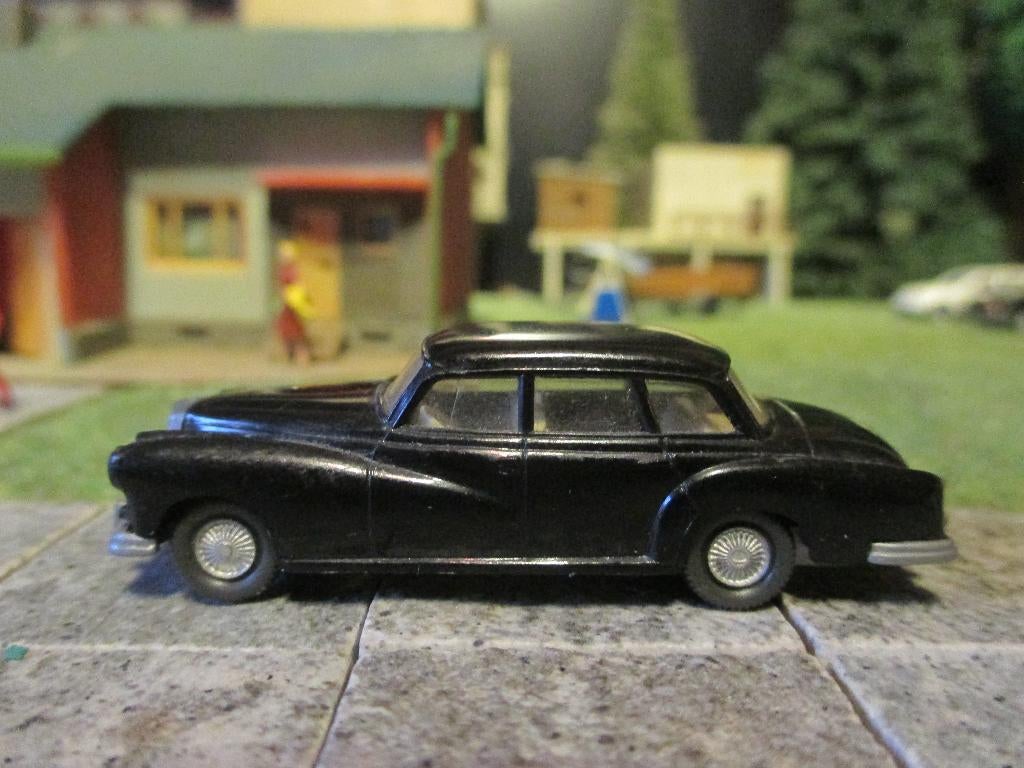 1957 Mercedes Benz W189 300 zwart met beige int.&mist ster, Ophalen of Verzenden, Gebruikt, Auto, Rietze
