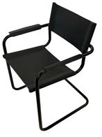 Set van 4 Bauhaus stoelen in zwart kunstleer jaren 80 design, Ophalen, Gebruikt, Zwart, Vintage Stoelen