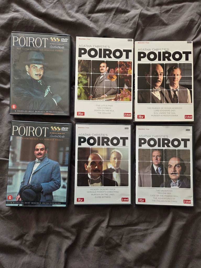 Verzameling Poirot DVD boxen, o.a. NCRV uitgave, Alle leeftijden, Ophalen of Verzenden, Zo goed als nieuw, Detective en Krimi