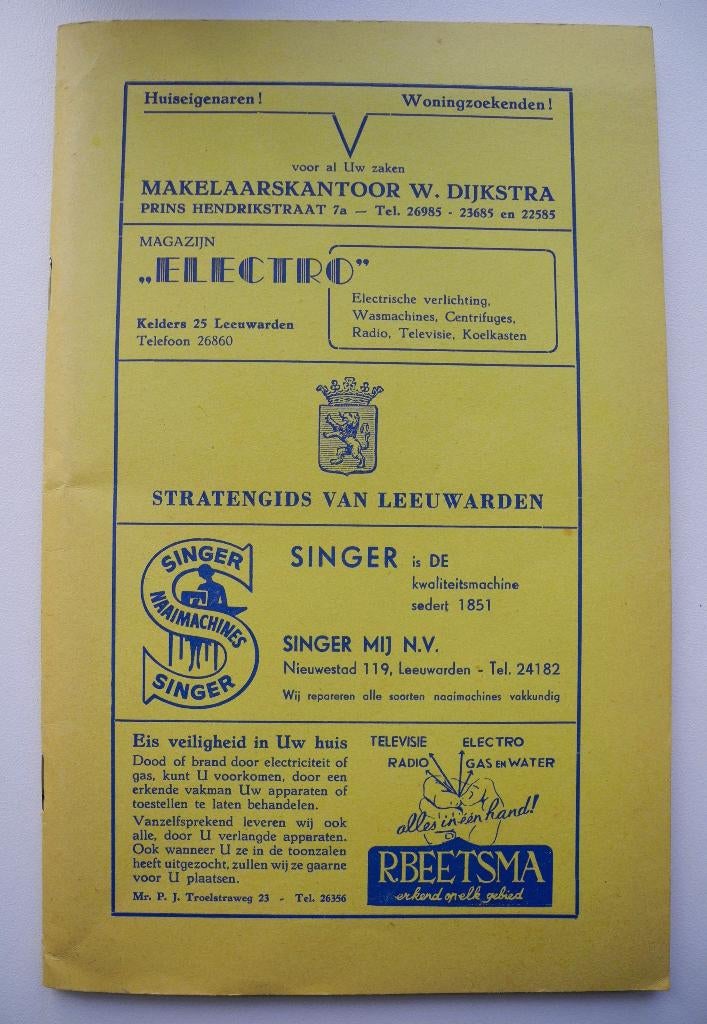 Zoldervondst: Stratengids jaren 50 Leeuwarden + plattegrond, Overige typen, Ophalen of Verzenden, Zo goed als nieuw, 1800 tot 2000