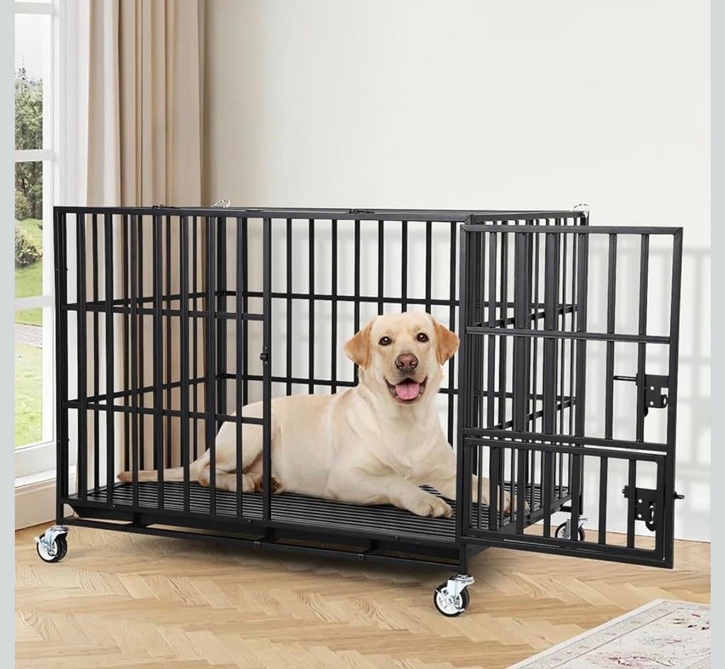 Metalen honden bench 125 cm zwart metaal, Ophalen, Nieuw