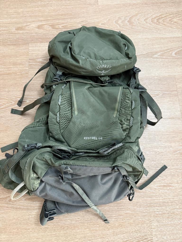 Hiking Backpack | Osprey Kestrel 68 moss-green, Ophalen of Verzenden, Zo goed als nieuw, Rugzak