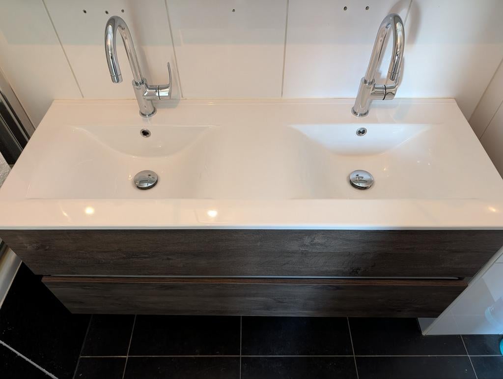 wastafelmeubel met dubbele wasbak 120cm, Ophalen, Gebruikt
