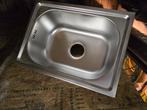 RVS spoelbak, nieuw. Met aansuit syphon, Huis en Inrichting, Keuken | Keukenelementen, Ophalen, Nieuw, 50 tot 100 cm, Minder dan 100 cm
