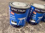 Spectrum matte witte verf - 2 nieuw, 1 aangebroken, Doe-het-zelf en Verbouw, Verf, Beits en Lak, Wit, Ophalen of Verzenden, Minder dan 5 liter