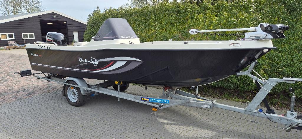 Orka Blackfish 560 met Suzuki DF100B + Pega trailer., Gebruikt, Ophalen, 70 pk of meer, 3 tot 6 meter