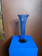 VTG Postmoderne Crackle Vaas in Memphis Style Modernist, Huis en Inrichting, Woonaccessoires | Vazen, Blauw, Ophalen of Verzenden
