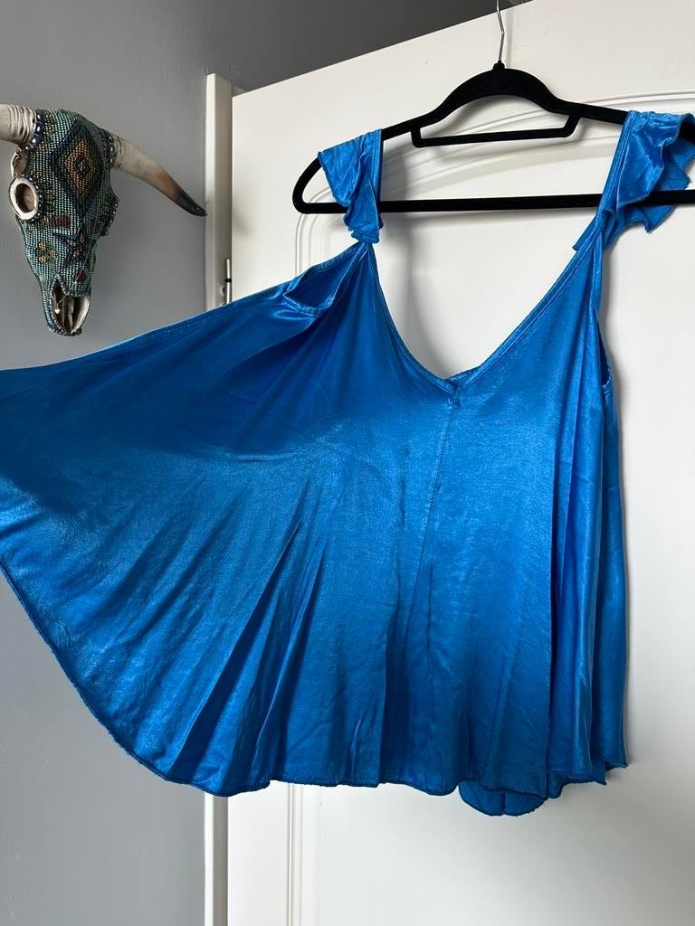 A lijn topje , kobalt blauw , one size, Kleding | Dames, Tops, Maat 38/40 (M), Blauw, Nieuw, Ophalen of Verzenden