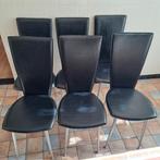 6 Gebruikte, zwart skai, eetkamerstoelen, Ophalen, Gebruikt, Zwart, Modern