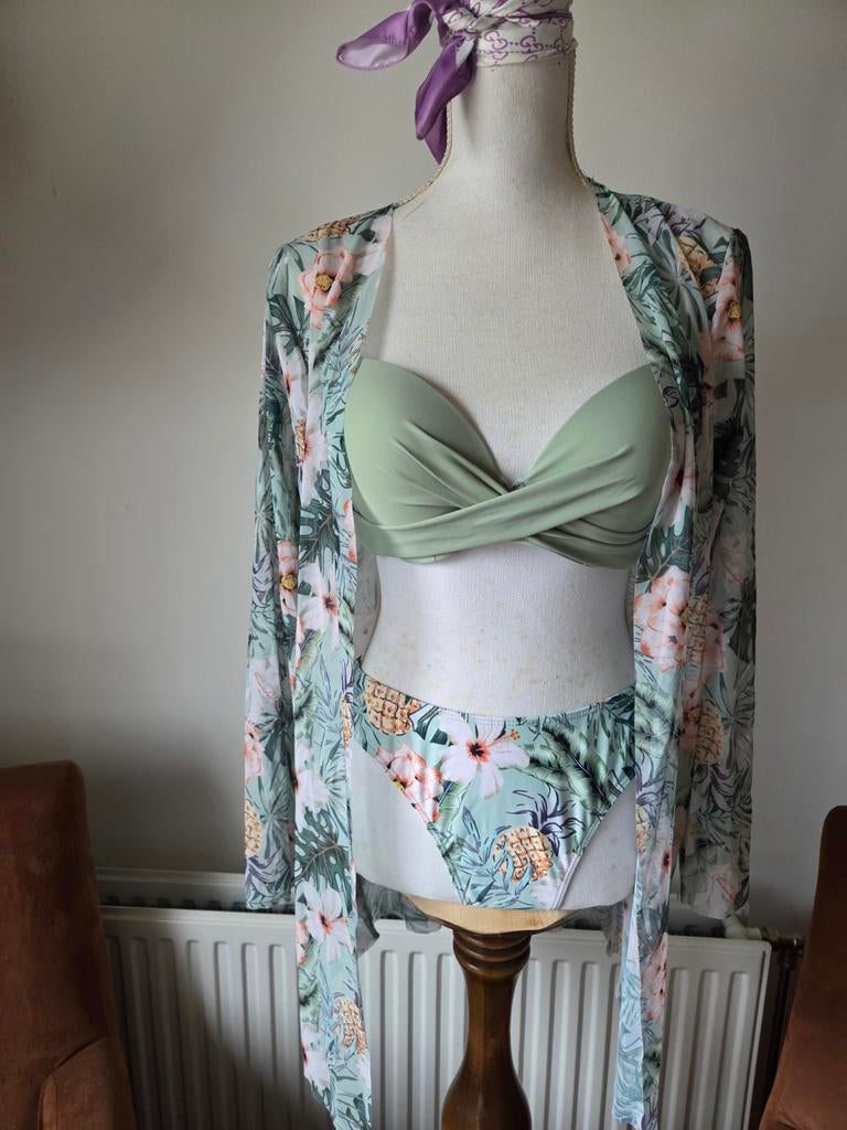 Bikini en Kimono met Tropische Print, Kleding | Dames, Nieuw, Ophalen of Verzenden, Sein, Bikini