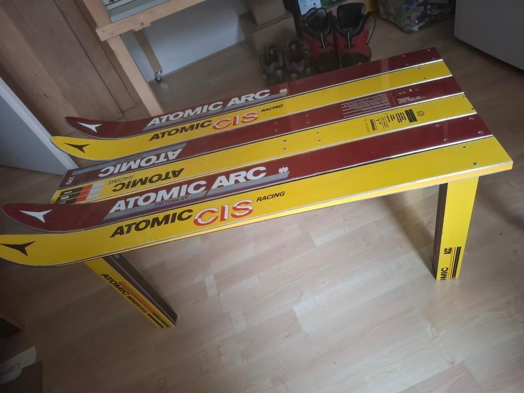 Unieke salontafel van ski's - Atomic, Ophalen, Overige materialen, Gebruikt, 100 tot 150 cm