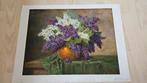 Prent van lila boeket, Ophalen of Verzenden, Voor 1940, Gebruikt, Overige onderwerpen