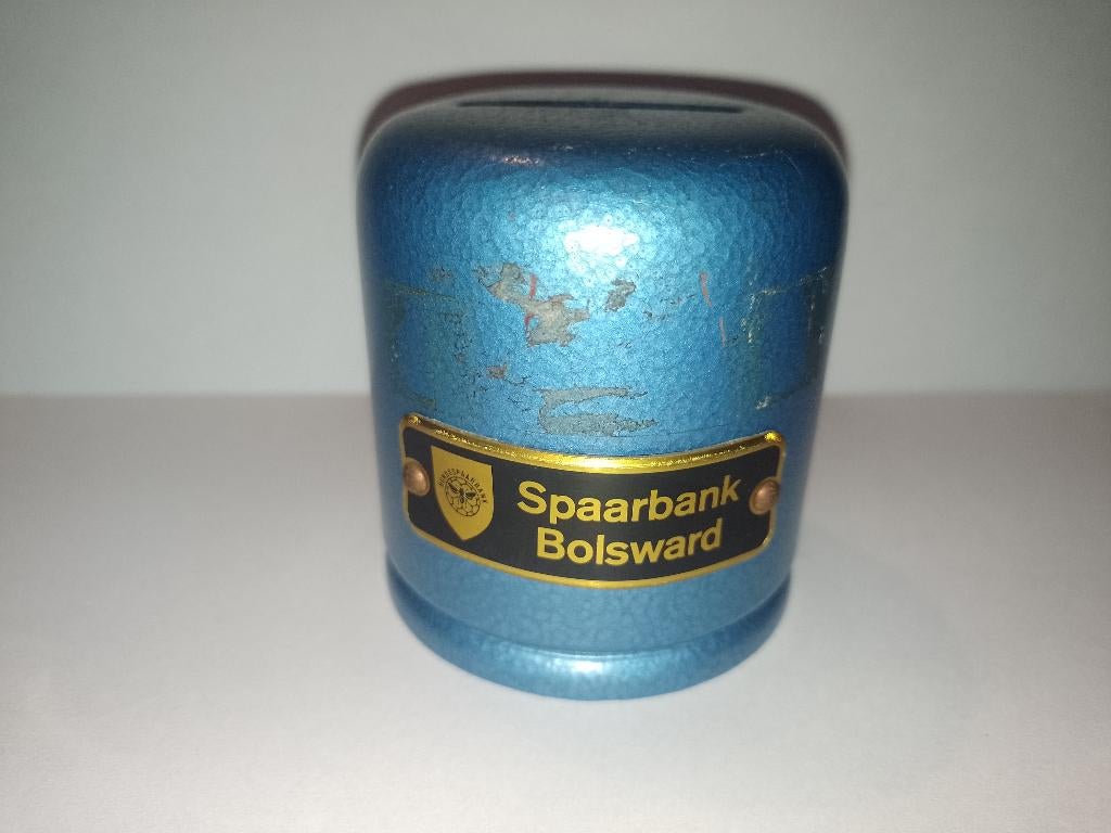 Spaarpot Spaarbank Bolsward (Bonds spaarbank), Verzamelen, Spaarpotten, Ophalen of Verzenden, Gebruikt, Metaal of Blik, Overige thema's