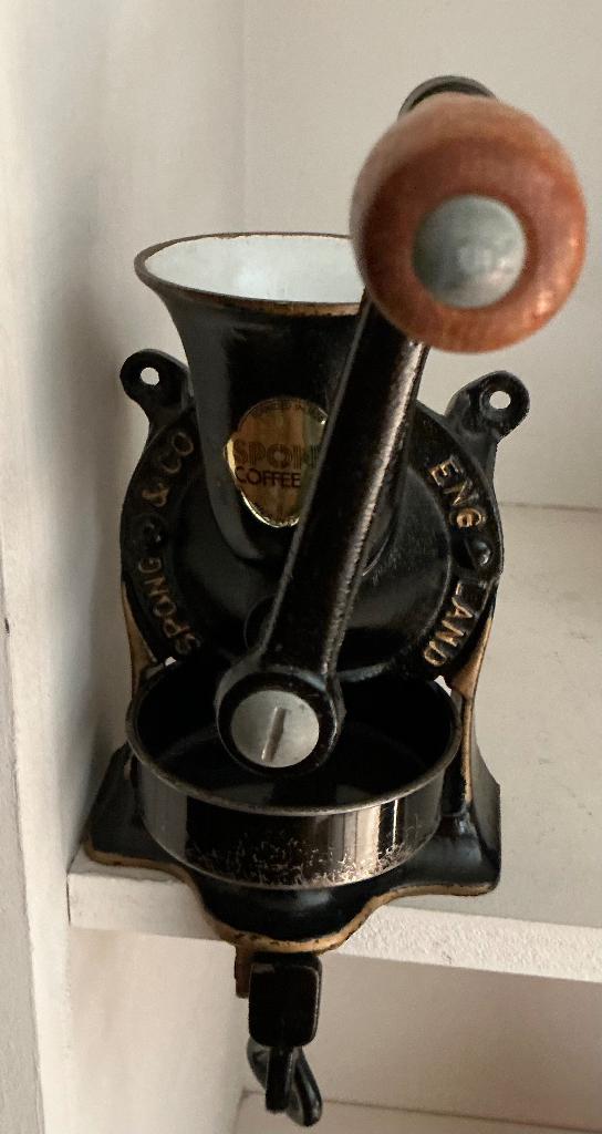 Antieke Spong & Co No. 1 Koffiemolen – Met Opvangbakje, Antiek en Kunst, Antiek | Keukenbenodigdheden, Ophalen of Verzenden