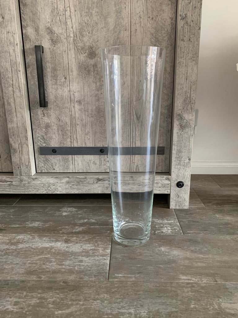 Mooie zware hoge vaas van 60 cm hoog, Ophalen, Overige kleuren, 50 tot 75 cm, Glas