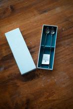 Zilverstad theelepels in geschenkdoos, Antiek en Kunst, Antiek | Bestek, Ophalen of Verzenden