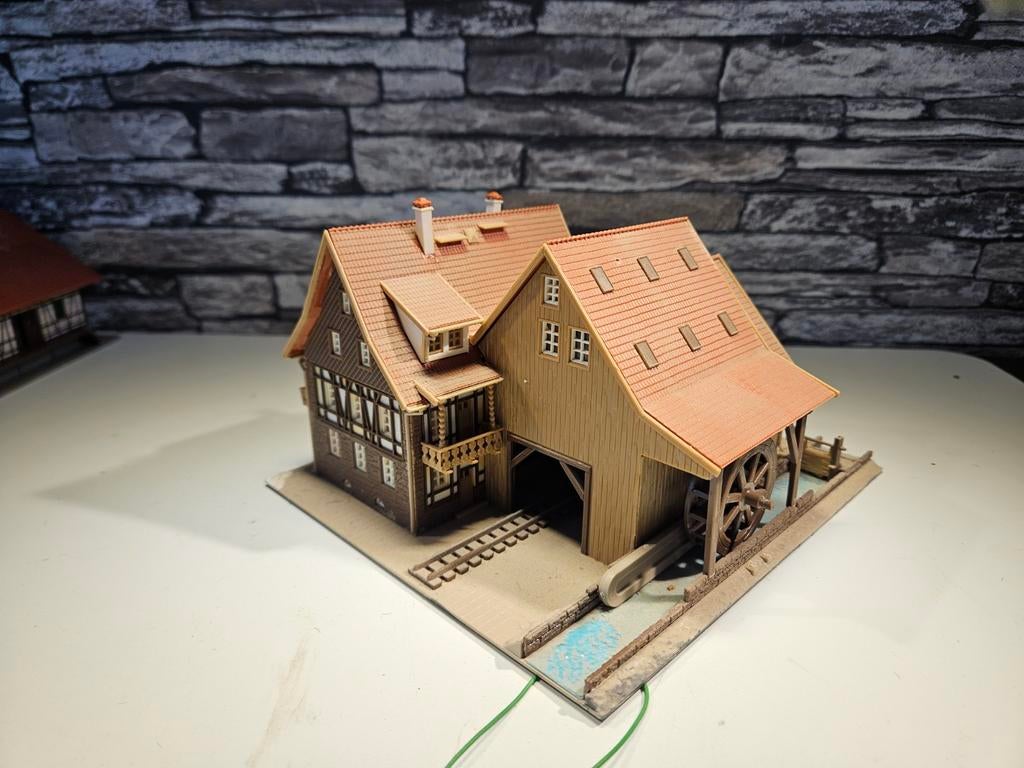 Houtzagerij met aandrijving N spoor modeltrein 1:160, Overige merken, Gebruikt, Gelijkstroom of Wisselstroom, Brug, Tunnel of Gebouw