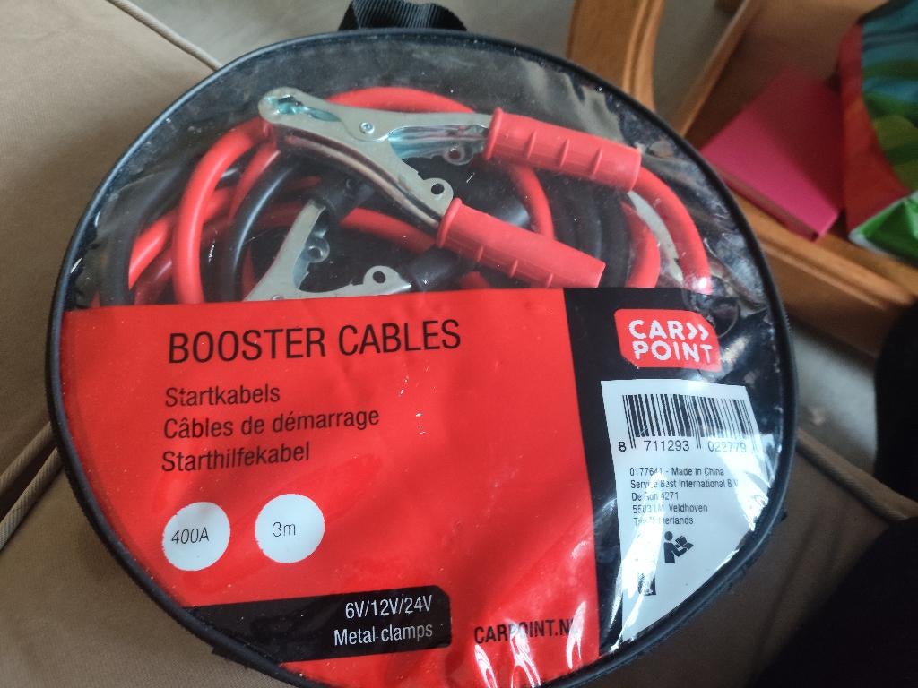 Startkabels starthulp met Geïsoleerde Handvatten - 3 Meter, Auto-onderdelen, Accu's en Toebehoren, Ophalen of Verzenden, Nieuw