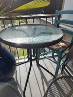 Compacte Bistro Set: 2 Stoelen en Glazen Tafel, Tuin en Terras, Tuinsets en Loungesets, 2 zitplaatsen, Overige materialen, Gebruikt