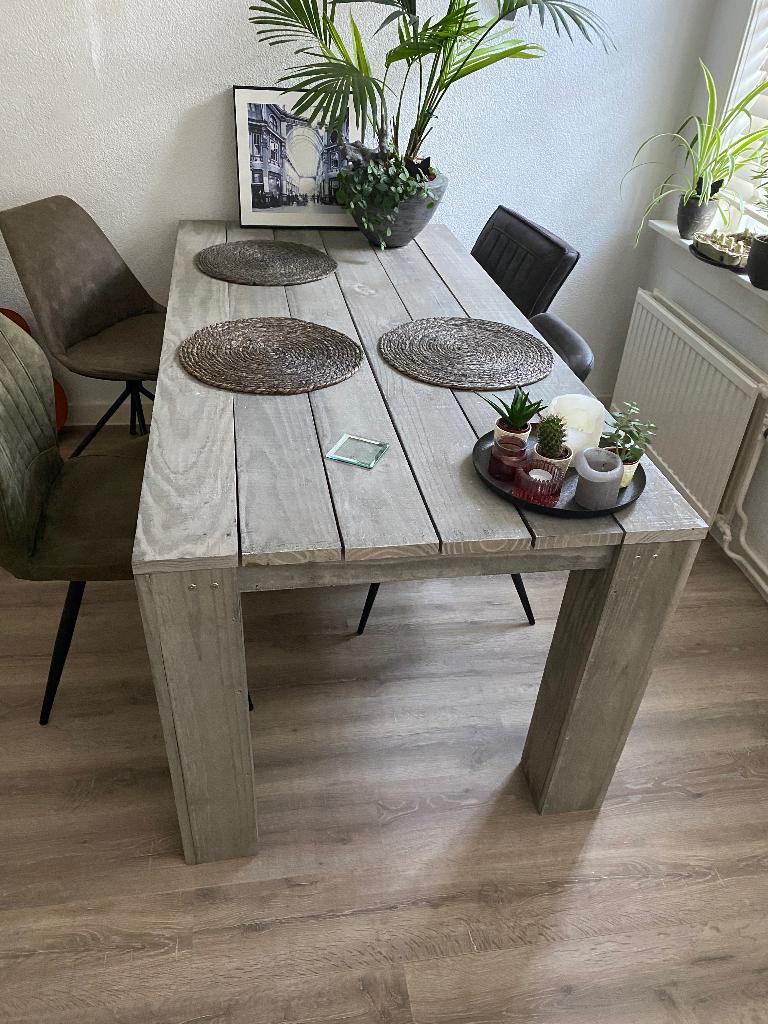Tafel steigerhout, Ophalen, 50 tot 100 cm, Zo goed als nieuw, 150 tot 200 cm