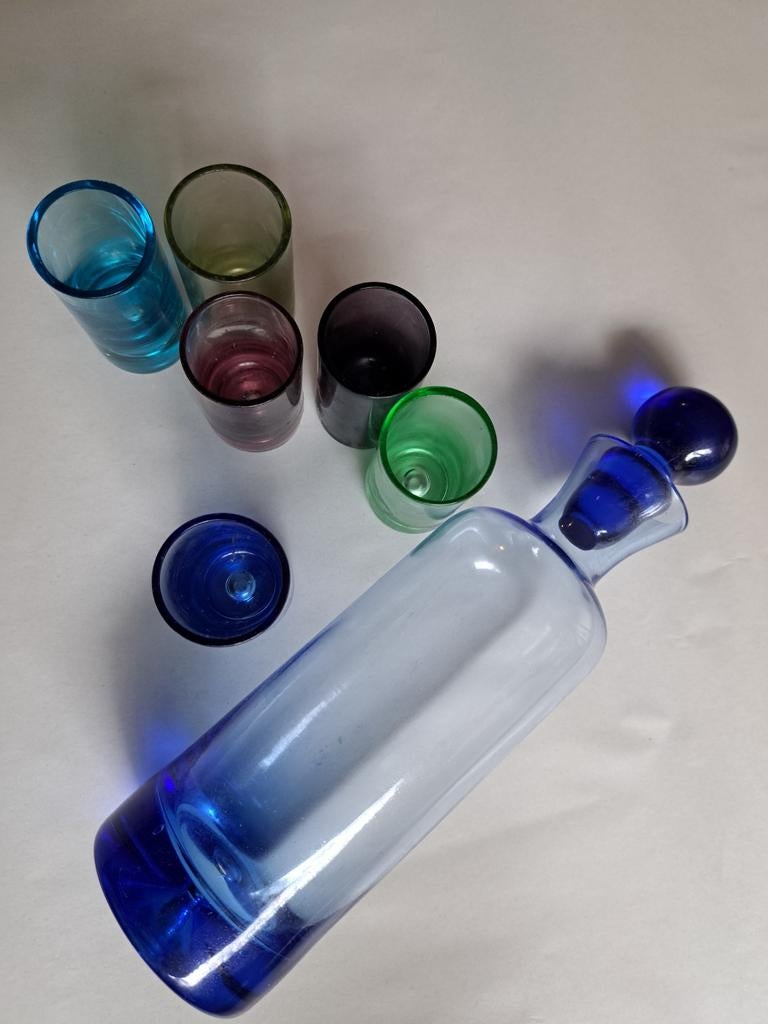 Libanese Glazen Karaf en 6 Borrelglaasjes, Antiek en Kunst, Ophalen of Verzenden