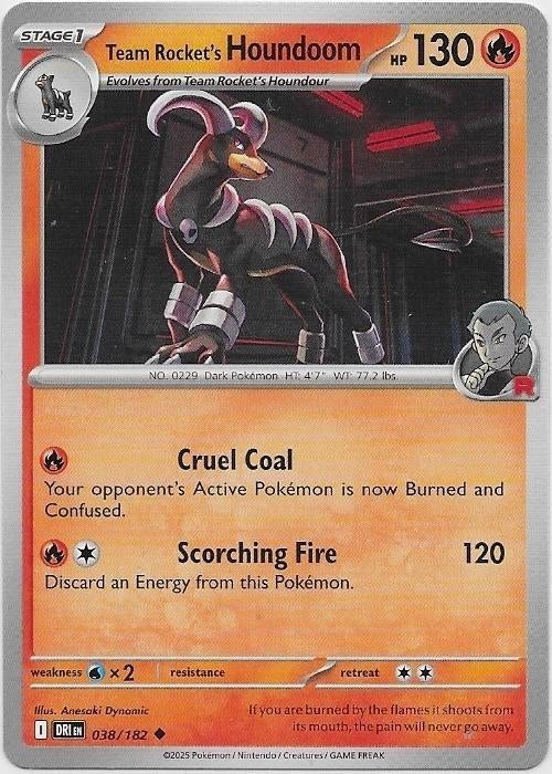 Destined Rivals,  Team Rocket's Houndoom [uncommon] 38/182, Verzenden, Nieuw, Losse kaart