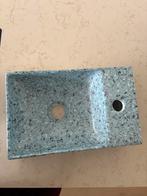 Nieuwe Globo WC wasbak blauw 'Le Pietre' - 40x25x12.5cm, Ophalen, Nieuw, Steen, Wastafel