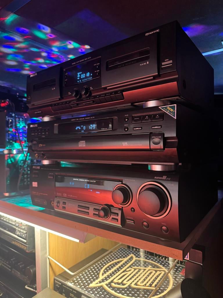 Hifi Set: Cassettedeck, CD-speler, Receiver draaitafels, Ophalen, Philips, Gebruikt, Cassettedeck