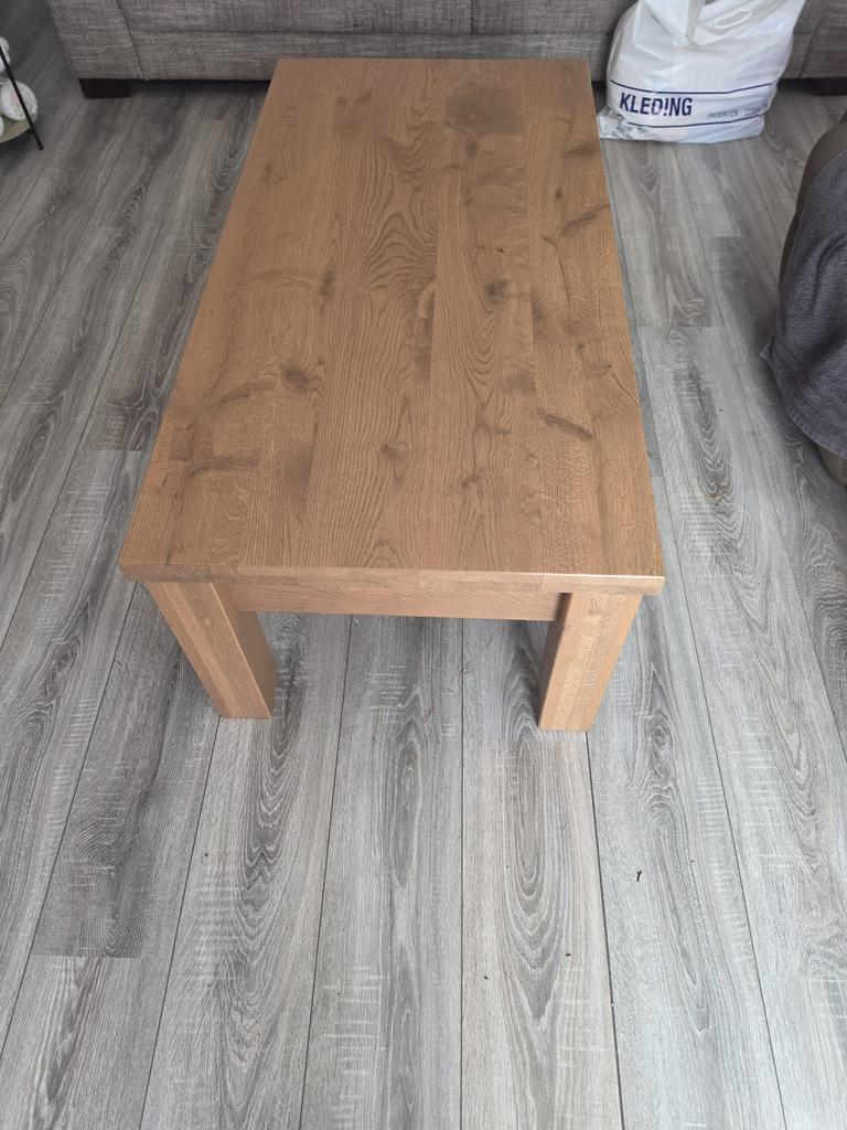 Eikenhout Salontafel, Ophalen, 100 tot 150 cm, Eikenhout, 50 tot 100 cm