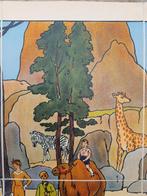 Dierentuin oude schoolplaat uit Frankrijk litho op canvas., Antiek en Kunst, Ophalen of Verzenden