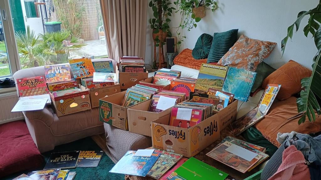 Grote partij platen 485+ en platenspeler, Ophalen, Gebruikt, Overige formaten