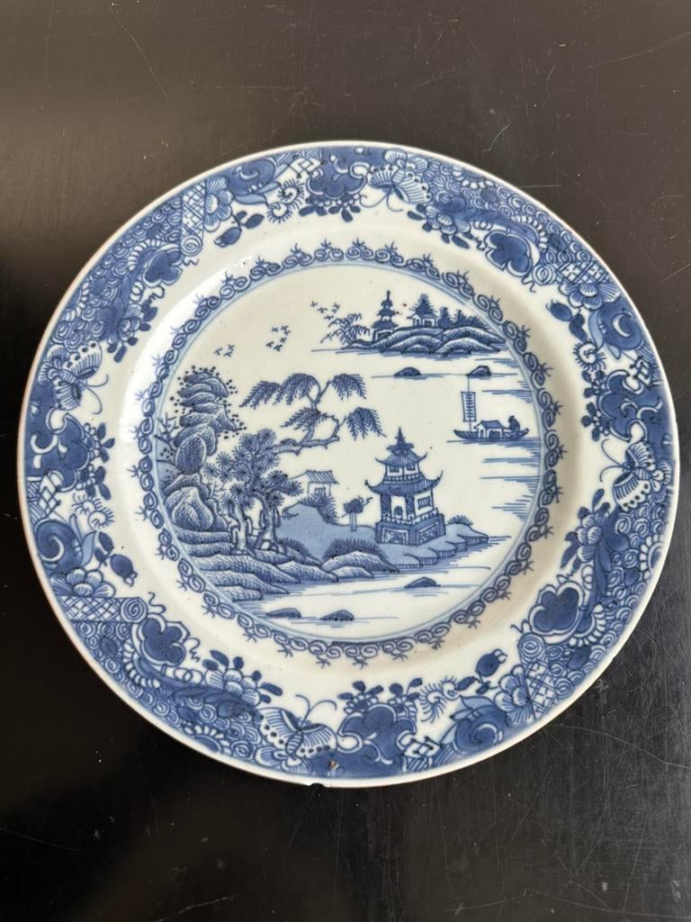 Antiek Chinees porselein bord 23 cm, Ophalen of Verzenden