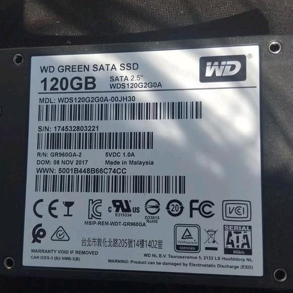 Diverse SATA SSD's: WD Green 120GB, Intel 80GB, OCZ 60GB, Computers en Software, Harde schijven, Ophalen of Verzenden