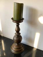 Brocante zware koperen kandelaar voor stompkaars, Ophalen of Verzenden