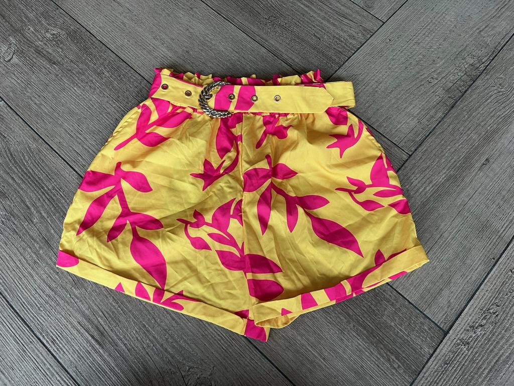 Shein Gele/Roze Shorts - Maat S - Nieuw, Kleding | Dames, Broeken en Pantalons, Kort, Geel, Nieuw, Ophalen of Verzenden