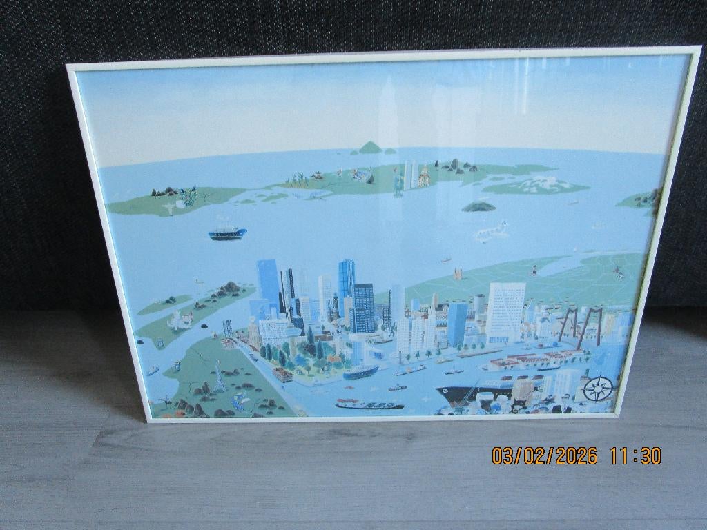 wandversiering lijst met  Rotterdam., Ophalen, 70 cm, Meerkleurig, Zo goed als nieuw