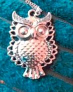 Ketting grote Uil, Verzenden, Nieuw, Zilver, Met hanger