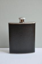 Heupflacon Platvinkje bekleed met Leer 13 cm, Ophalen of Verzenden