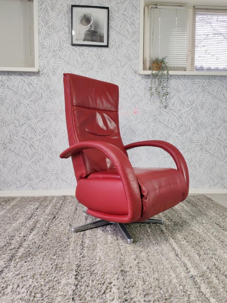 De Toekomst leren design relax fauteuil, Huis en Inrichting, Fauteuils, Leer, Ophalen of Verzenden, Zo goed als nieuw, De Toekomst