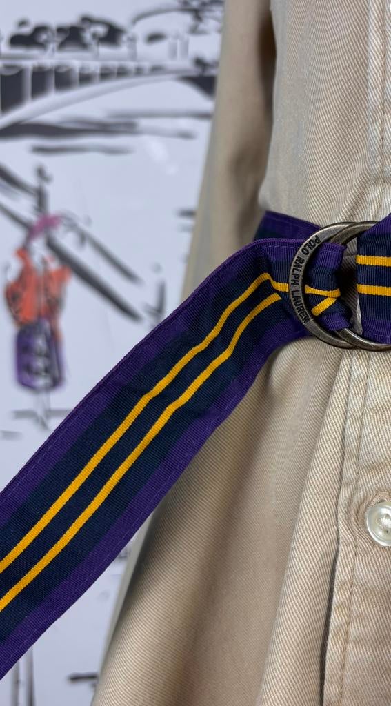 Ralph Lauren chino overhemd jurk maat 7 (145 euro), Kinderen en Baby's, Kinderkleding | Maat 122, Zo goed als nieuw, Ralph Lauren