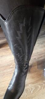 Leren cowboylaarzen zwart maat 40 schachtwijdte XXL, Ophalen of Verzenden, Zo goed als nieuw, Zwart, Hoge laarzen